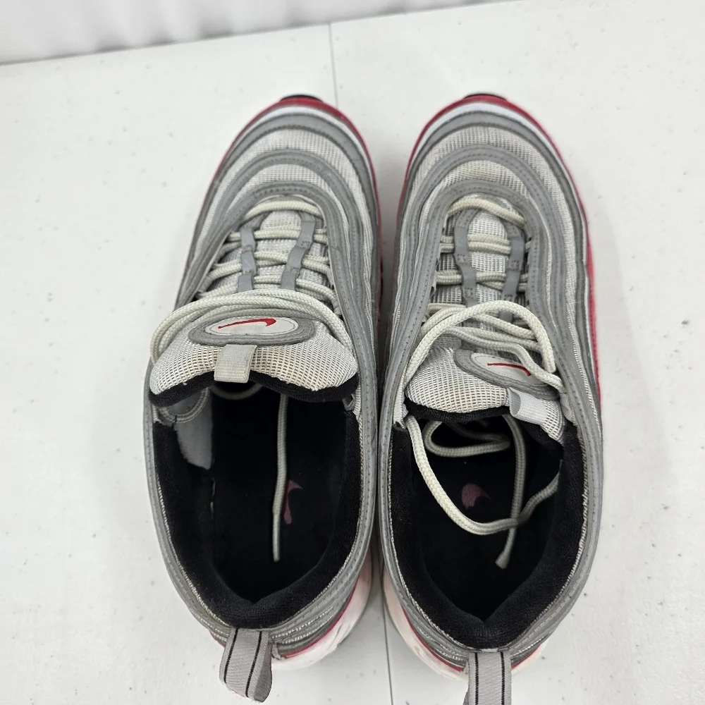 Nike Air Max '97 University Red Pure Platinum Men's‎ Size 9.5 921826-009 Read.